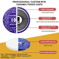 Jetons RFID personnalisés, vente en gros de jetons de poker RFID à 6 points, jetons de jeu avec logo personnalisé, jetons de casino anti-contrefaçon avec suivi intelligent