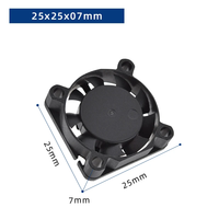 Kipas Aksial Mini 25x25x07mm DC dengan Baling-Baling Plastik, Bantalan Hidrolik, Daya Tahan 70000 Jam, 5/12V, Bersertifikasi CE, Kipas Pendingin Udara