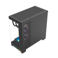 NEW Fashion 5PCI Slots PC Micro ATX Gaming Slim Case with Tempered Glass Side Panel Steel Construction ARGB Strip