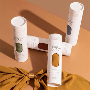 Tube en carton blanc pour emballage de serviettes et mouchoirs, rigide, autoportant, écologique, naturel, artisanal, original - Product Image 4