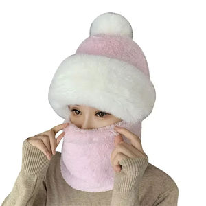 2024 femmes hiver randonnée chapeaux chaud polaire bonnets avec écharpe casquettes cache-cou pour hommes et enfants Skullies bonnets - Product Image 6