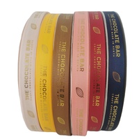 Ruban gros-grain de logo d'impression en gros d'usine logo personnalisé imprimé ruban de fête gros-grain noir