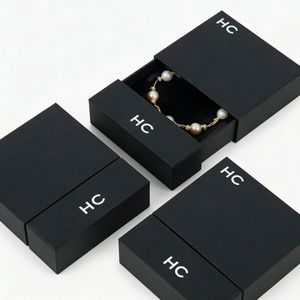 Boîte à bracelet élégante, boîte à bijoux rigide de qualité supérieure avec tiroir, insert floqué, logo personnalisé, idéale pour l'emballage de bijoux de marque - Product Image 4