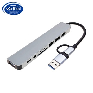8 trong 1 <span class=keywords><strong>USB</strong></span> 3.0 Loại C <span class=keywords><strong>HUB</strong></span> Adapter <span class=keywords><strong>Hub</strong></span> Splitter <span class=keywords><strong>USB</strong></span> C Docking Station SD TF Đầu Đọc Thẻ âm thanh 8 trong 1 <span class=keywords><strong>USB</strong></span> C <span class=keywords><strong>HUB</strong></span> - Product Image 4