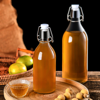 Classique Swing Top Cap 16oz Bouteille en verre transparent pour jus eau Kombucha vin bière brassage kéfir lait