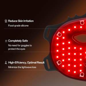 หน้ากากซิลิโคนพกพา ไฟ LED 7 สี พร้อมโลโก้แบบกำหนดเอง หน้ากากแสงสีแดงแฟชั่นสำหรับผู้หญิง - Product Image 2