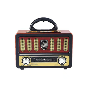 Radio portable rétro en bois OEM d'usine, radio AM FM SW 3 bandes, lecteur MP3 BT, USB TF, haut-parleur intégré, radio vintage rechargeable - Product Image 6
