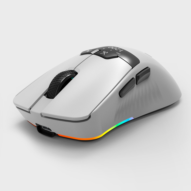 8K Light Weight Gaming Mouse with OLED Screen 26000DPI RechargeabThree Modes 2.4G Wired BT RGB with Software Driver for PCGamer
