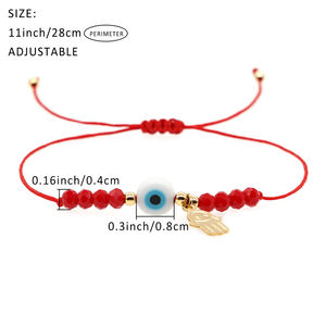 Pulsera de Hilo Rojo Ajustable con Cuentas de Mano de <span class=keywords><strong>Hamsa</strong></span> y Ojo Turco Hecha a Mano Resoul, Amuleto de la Suerte, Joyería de la Amistad para Mujer - Product Image 5