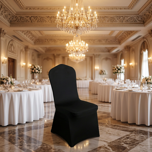 Funda de Licra Negra <span class=keywords><strong>para</strong></span> Silla de Banquete, Venta al por Mayor, <span class=keywords><strong>para</strong></span> <span class=keywords><strong>Alquiler</strong></span> en Hoteles y Eventos - Product Image 4