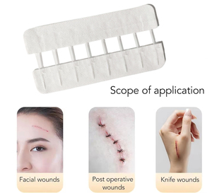 แผ่นปิดแผลใสแบบซิปล็อค 1 แถว/3 แถว/10 แถว สำหรับปฐมพยาบาล ไม่ต้องเย็บ ปิดแผลด้วยซิปทางการแพทย์ - Product Image 3