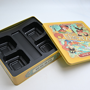 Custom Printed Eco-Friendly Recyclable Square Mooncake Tinplate Box UV Coated Food Grade <b>Storage</b> Mid-Autumn Festival Pastry Gift - Product Image 5