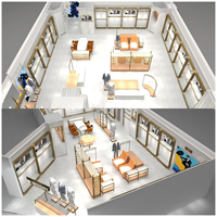 Vitrine de présentation pour projet de vêtements, étagère, armoire, solution de conception pour boutique, magasin entier