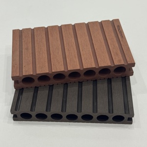 Grooved Round Hollow Dual-design WPC Normal Decking <strong>Floor</strong> WPC Exterior <strong>Floor</strong> Covering for <strong>Terrace</strong> Patio - Product Image 1