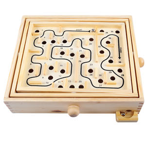 Juego de Laberinto Montessori, Laberintos de Madera de Pino para Niños, Juegos Familiares, Laberinto de Madera para Niños, Juego Educativo de Equilibrio con Bola de Acero - Product Image 1