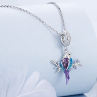 Youchuang Vente en gros Breloques en émail 3D en forme d'oiseau, pendentifs mignons, colliers animaux de luxe, breloques en argent sterling 925 pour la fabrication de bijoux