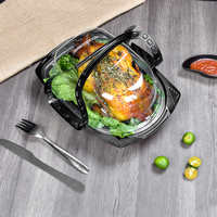 Boîte d'emballage alimentaire en plastique Sunzza, boîte à poulet rôti jetable, emballage micro-ondable en PP, boîte d'emballage pour ailes de poulet