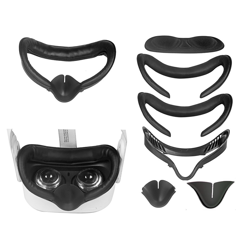 Oculus Quest Leather eye mask, 6-Piece set of anti perspiration and shading replacement accessories VR glasses