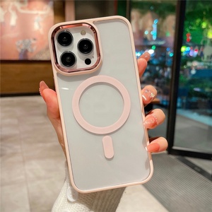 เคสโทรศัพท์แบบแข็งใส HD พร้อมกรอบเลนส์โลหะแท้  แม่เหล็กในตัว รองรับการชาร์จไร้สาย สำหรับ iPhone 13 Pro Max 14 12 - Product Image 5