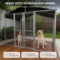 Clôture pour chien en treillis métallique galvanisé en acier au carbone sur mesure, enclos de sécurité extérieur pour grands chiens, avec portail verrouillable, enclos pour animaux de compagnie