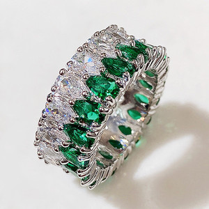 Anello a Doppia Fila con Design a Goccia, Stile Elegante, Anello da Dito per Donne - Product Image 1
