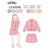 Ensemble de survêtement élégant en molleton à manches longues, coupe ample et oversize, avec veste zippée courte à double fermeture éclair et short boxer
