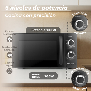Forno a Microonde Grunkel 20L con Funzione Grill 700W Nero - Product Image 4