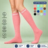 Chaussettes de compression montantes personnalisées à marque privée en nylon et élasthanne, respirantes, pour le sport, les voyages et le travail, vente en gros, fournisseur OEM