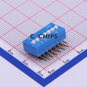 DA-07BP DIP Switch Through hole Component (THT) Switch Flat Toggle, Raised Type Single Pole Single Throw 7 2.54mm - Product Image 1