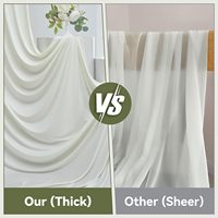Tirai Latar Belakang Warna Ivory 10x16 kaki 2 Panel Poliester Anti Kusut untuk Pesta Pernikahan Ulang Tahun Baby Shower Fotografi Panggung