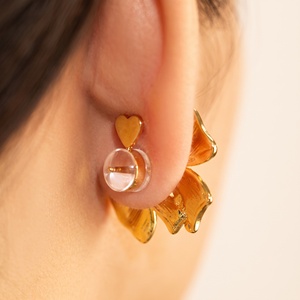 Gold Plated Heart <strong>Earring</strong> <strong>Backs</strong> Silicone Brass Secure <strong>Locking</strong> <strong>Earring</strong> Findings Replacement Anti-drop Ear <strong>Backs</strong> for <strong>Earrings</strong> - Product Image 1