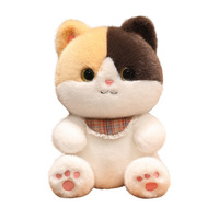 Peluche chat avec écharpe, rembourrage en coton PP, douce, 31cm-50cm, unisexe, pour décoration de chambre d'enfant, vente en gros, cadeau
