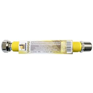 Flexible 3/4'' 75/130 mm Yellow Stainless Steel Gas Hose <b>Home</b> <b>Appliance</b> <b>Part</b> UNI 11353 Standard Stainless Steel Standard UNI - Product Image 1