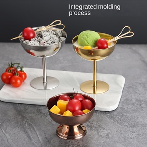 Bols à collation en acier inoxydable de style coréen bols à pudding à la crème glacée à dessert doré pour les fêtes en métal poli écologique - Product Image 3