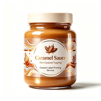 Étiquettes de bouteilles de sauce caramel Haoxuan, autocollants imprimés en feuille d'or PET transparente, imperméables, pour l'emballage alimentaire