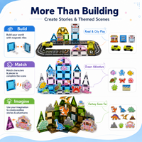 Juego de Construcción Magnético EPT para Niños, Bloques de Construcción Creativos en 3D con Personajes Temáticos y Caja de Almacenamiento de Metal