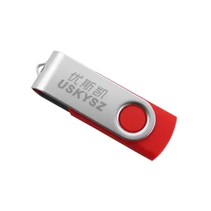 USKYSZ marchio girevole USB Flash Drive 1GB 2GB 4GB 8GB 16GB 32GB 64GB 128GB Laser Logo Promo di alta qualità USB 2.0 disco Pendrive