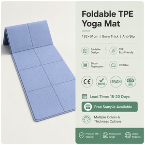 Tapis de sol compact antidérapant en TPE écologique pour exercices, vente en gros, directement de l'usine, coussin de gym OEM EB-774 FOLDA - Product Image 1