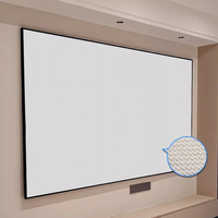 Écrans de projection acoustiquement transparents HEYU avec cadre fixe en aluminium perforé tissé acoustiquement, montage mural 1 cm