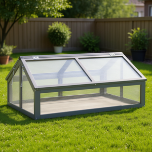 Invernadero Firwood Garden de 44.8x31.4x19.6 pulgadas en madera gris tratada a presión, estilo tradicional para jardinería exterior. - Product Image 2