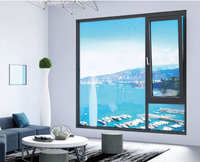 Ventana Abatible Moderna de Apertura Plana con Inclinación Interior, Ventana Abatible y Giratoria de Aluminio con Puente Térmico Roto, Aislamiento Térmico para Baño