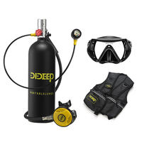 0.5L/1L/2L Aluminium Portable Mini Snorkel Lung Tank Set Plongée Oxygène Air Plongée Réservoir Cylindre Bouteille Équipement