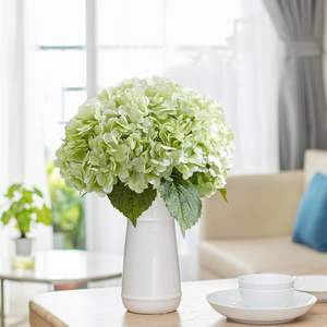 Fleur d'hortensia artificielle de haute qualité en latex, toucher réel, grande tête, pour décoration de table de fête, d'hôtel ou de mariage, bleue - Product Image 5