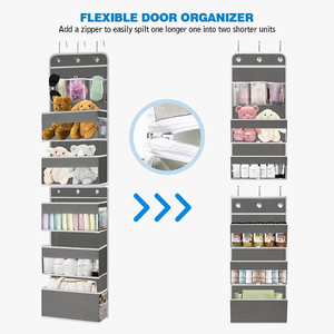 Organizador de revistas plegable de PVC impermeable con 3 bolsillos para colgar sobre la puerta, bolsa colgante para armario de pared para organizar. - Product Image 4
