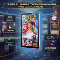 Monitor Táctil PCAP Premium Personalizado de 32 Pulgadas con Pantalla LED Halo para Juegos, Pantalla Táctil Interactiva para Gabinete de Máquinas de Juegos de Habilidad