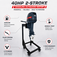 Moteur hors-bord 2 temps 40 CV en alliage d'aluminium, CDI essence, 100 % neuf, pour bateau pneumatique (OEM)