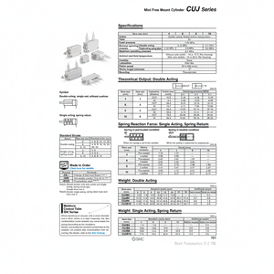 กระบอกเมาท์ฟรี SMC ขนาดเล็ก CDUJB10-8D ชิ้นส่วนนิวเมติก - Product Image 1