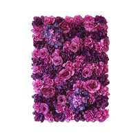 Nouveau design de haute qualité à la main artificielle fleur rose coloré panneau de mur pour la décoration extérieure