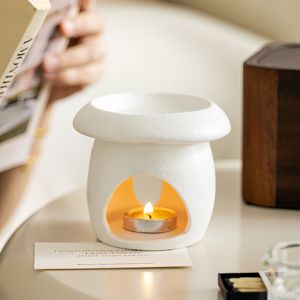 Brûleur d'aromathérapie en céramique conçu par champignon original SPA Yoga lampe d'arôme <span class=keywords><strong>chauffe</strong></span>-huile essentielle pour salons de beauté diffuseur à domicile - Product Image 5