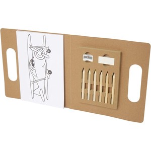 Set di legno disegno e pittura di cancelleria per arte e scrittura confezionata in una scatola di colore - Product Image 1